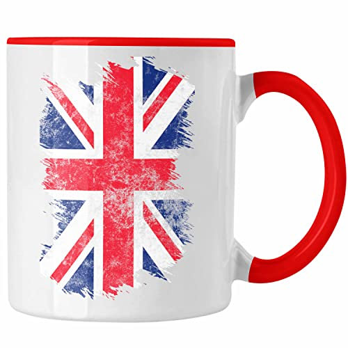 Trendation - Tasse England Flagge Geschenkidee Patrioten Fans Vereinigten Königreichs (Rot)