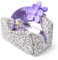 SOIDRAM Gesteppte Make-up-Tasche mit Blumenmuster, Puffy Coquette Make-up-Tasche, Violett mit Blumenmuster, Small
