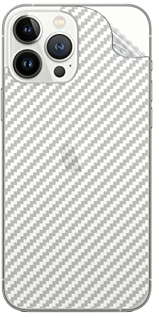 GIOPUEY[4 Stück Rückseite Folie für iPhone 15 Pro Max, iPhone 15 Pro Max Rückseite Schutzfolie, Weiches TPU, Dünn, Kohlefaser-Textur, Anti-Fingerabdruck, Anti-Kratzer - Translucent
