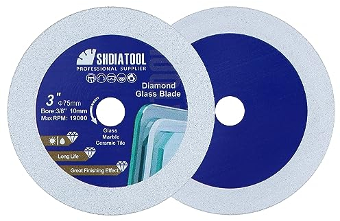 SHDIATOOL Diamond Glass Cutting Disc 75mm Saw Blade, Ultra-Thin Cut Off Wheel for Tile Ceramic Porcelaim Marble 75mm (2 of Pack)