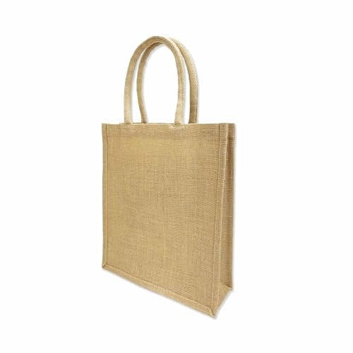 Ecoduka® Jute Wine Carrier Bag, Reusable Hessian Bottle Bag | Sustainable Gift Bag for Christmas, Packaging, Eco Gifting (3 Bottle, 1)