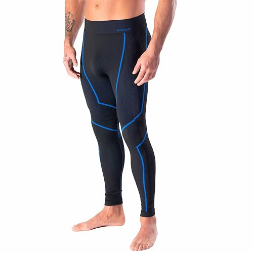 Risalti Calzamaglia Termica Uomo Seamless Elasticizzati in Lana Merino Tech | Leggings Termici Doppio Strato Merino Dryarn, Intimo Invernale Traspirante fino a meno 20 gradi, Sci, Trekking, Made in Italy