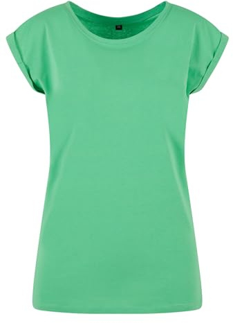 Build Your Brand Damen T-Shirt Ladies Extended Shoulder Tee, lang geschnittenes T-Shirt für Frauen, Baumwolle, Fresh Green, 5XL