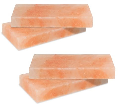 Joparri 4 pietre salate per grigliare, 20 x 10 x 2,5 cm, pietra salata originale della promontagna, pietra salata riutilizzabile