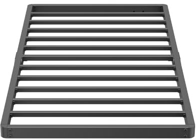 Bednowitz 2 Inch High Twin Box-Spring with Steel Slats, Quick Lock Twin Bunkie-Board Only, Low Metal Frame Bed-Slat Replacement, Noise Free Mattress Surpoort Base, Black