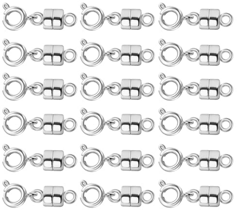 Ofiuny Magnetic Clasps for Necklaces Strong Magnetic Necklace Clasps and Closures Gold and Silver Necklaces Extender Bracelet Jewelry Clasps, L-Putong-18Y