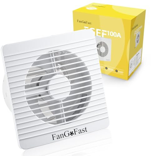FanGoFast Bathroom Extractor Fan with Timer 4inch/100mm Bathroom Fans Quiet 12 W Powerful Wall/Ceiling Exhaust Fan for Kitchen Home Bathroom Toilet