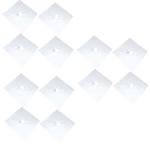 HOMSFOU Lot De 3 Feuilles De Revêtement pour Plaque De Cuisson À Gaz Revêtement De Four Argenté Antiadhésif Trou Prédécoupé 4 Pièces X 3