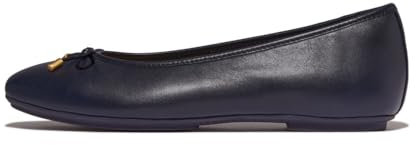 Fitflop DELICATO Bow Soft Leather Ballet Flats Navy