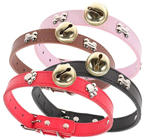 SEWOART 4stücke Schafe Ziegenhalsband Mit Glocke Einstellbar Kuh Pferd Vieh Halsband Anti-verloren Schafhalsbänder Mit Glöckchen