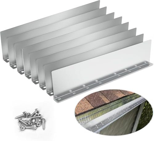 8 Pcs Gutter Valley Splash Guard,Straight Rain Diverter Roofing Gutter Guards,Downspout Diverter Roof with Screws,Rain Drip Gutter Guard for House Shingle Roofs Corner(Straight Style)