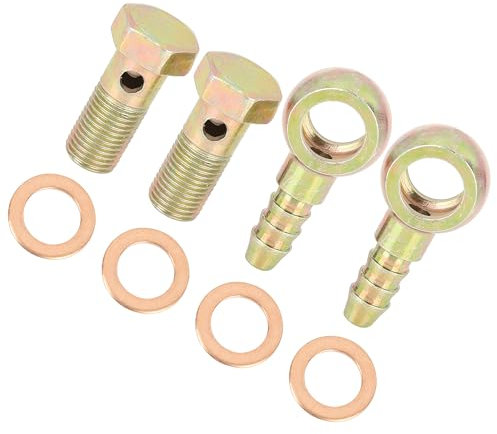 VekAuto 2 Set Banjo Hose Barb Bolt Fitting, Universal for Car Metal