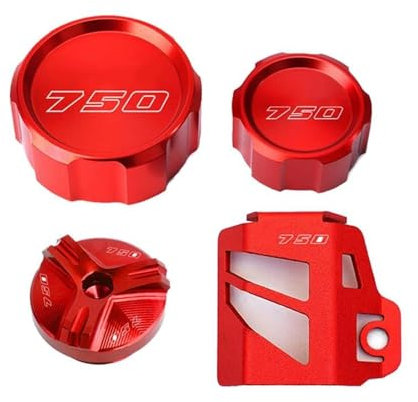 HAZYZKDM Moto Serbatoio del Liquido dei Freni Coperture Guard E Tappo Olio Motore per Kawasaki Z750 Z750 /S 2005 2006 2007-2012 Moto Tappo Olio(Color:Rosso,Misurare:4)