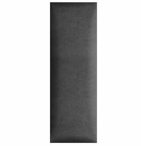 Wandpaneele 3D 30 x 90 cm gepolstert – für sehr einfache Selbstmontage, aus Velourstoff, mit weicher Füllung, Farbe dunkelgrau – Kopfteil als Dekoration für Schlafzimmer, Büro, Kinderzimmer, Diele