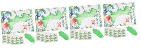 Amosfun 4 Sets Dinosaurier Geburtstagsparty Dinosaurier Poster Aufkleber Für Kinderzimmer Wandaufkleber Wanddekoration Kindergeschenk Mottoparty