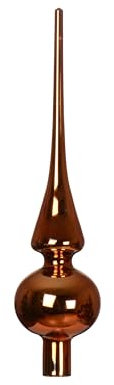 Christbaumspitze Glas 26cm hoch D=6cm Weihnachtsbaumspitze glänzend - Christbaumschmuck & Weihnachtsbaumschmuck - Warm Orange
