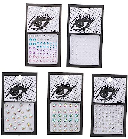 ibasenice 5 Blätter Selbstklebende Strasssteine Ohrring Sticker Ohrringe Aufkleber Gesichtsnägel Deko Für Mädchen Party