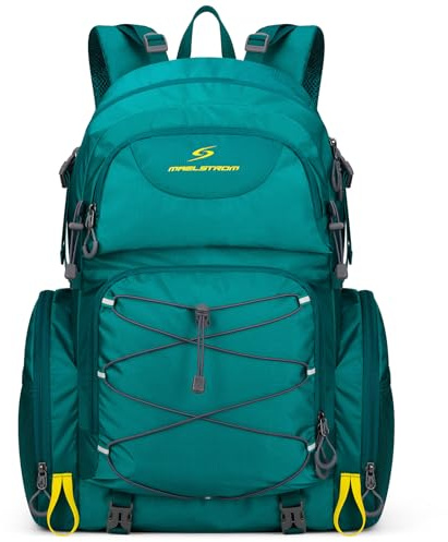 Maelstrom Hiking Backpack, 40L Waterproof Camping Daypack for Men and Women, Lightweight Travel Pack with Rain Cover (Green)