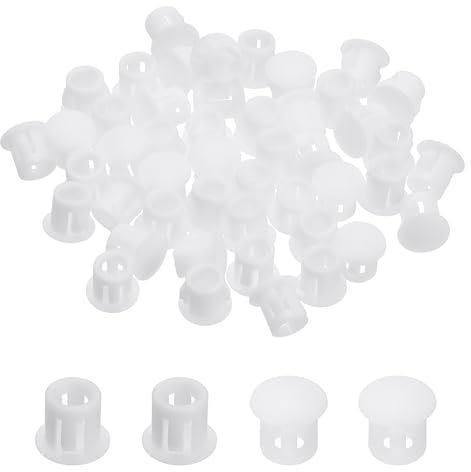 PATIKIL Bouchon de Trou en Plastique 48 Pcs 5mm pour Trous de Vis, Œillets de Bureau, Boucle de Verrouillage, pour Meubles, Embout d'Insertion pour Trous d'Armoire de Cuisine, Blanc