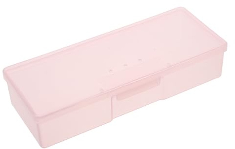 Kunststoff Aufbewahrungsbox Tragbar, Rosa, Maniküre Werkzeuge | Kompakte Form, Lange Boxform, Geeignet für Heim und Salongebrauch, Multifunktionale Aufbewahrung