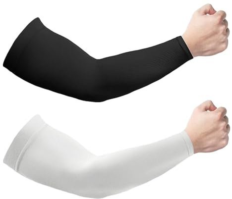 2 Paia Manicotti Braccia, Manicotti Pallavolo, UPF 50+ Manicotti Ciclismo, Protezione UV Copribraccia, Elastico Traspirante, Uomini e Donne, Adatto per L'equitazione Ciclismo Corsa Pesca Golf Sport