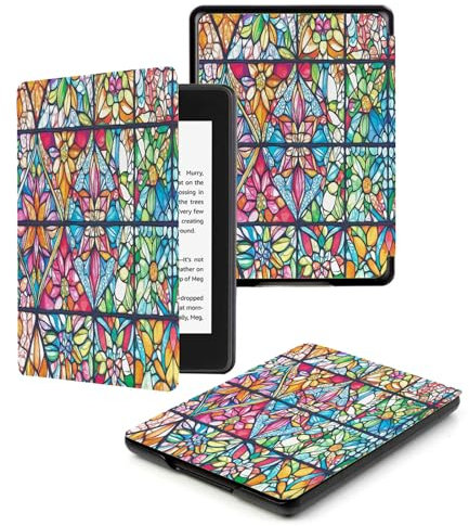Liseuse Kindle Paperwhite 11E Génération 6,8 Pouces 2021 / Paperwhite Signature Edition Cover avec Fonction Veille/Réveil Automatique Fenêtre De Fleurs Fantastiques