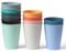 12 Pack Unbreakable Reusable Drinking Cups Set 350ml Stacking Plastic Tumblers Parties Picnics BBQ Camping Hot Cold Drink Water Milk Coffee Mugs for Kids Adults - Microwave and Fridge Safe - 12Colors