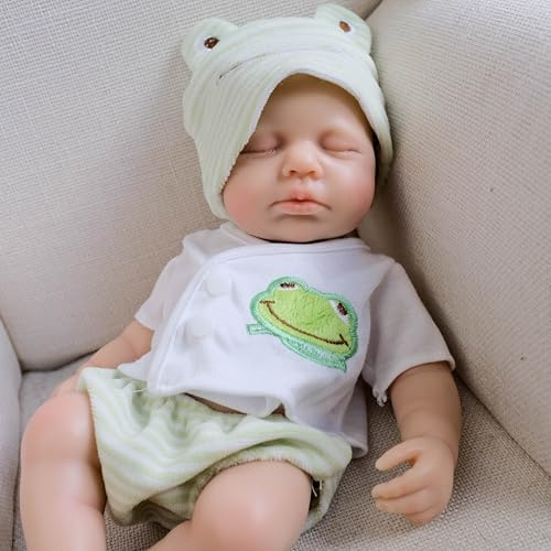 iCradle Reborn Puppen 12 Zoll - 33 cm Vollsilikon Reborn Babypuppen ohne Haar Neugeborene Schlafpuppe für Kinder ab 3 Jahren