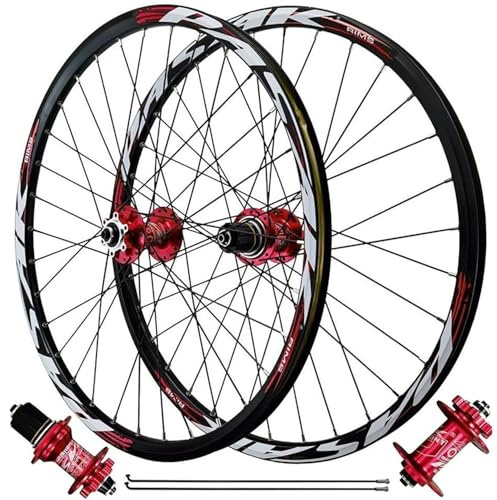 KUNYOS Set di Ruote MTB 26/27,5/29 Pollici, Cerchio per Bicicletta in Lega di Alluminio HG Cuscinetto sigillato 142 mm Perno Passante 32H per Cassetta 7-12 velocità