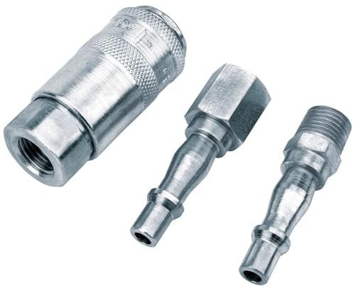 Draper 1/4 BSP PCL Air Coupling Set | 3 Piece Air Line Compressor Fittings | 37844