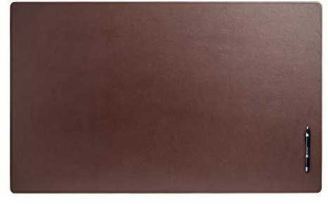 Dacasso Seitenschienen Luxuriöse Schreibtischunterlage aus Leder zum Schreiben – Executive Desk Surface Protector, Schokobraun, 38x24