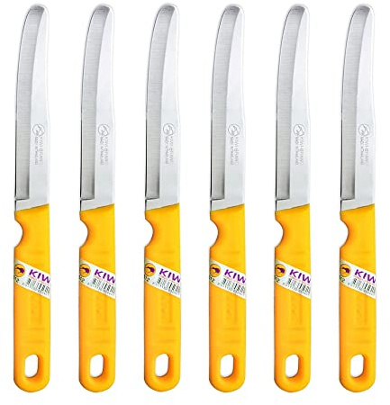 Kiwi SET 512 6 piece Fruit Knives,Silver and Yellow