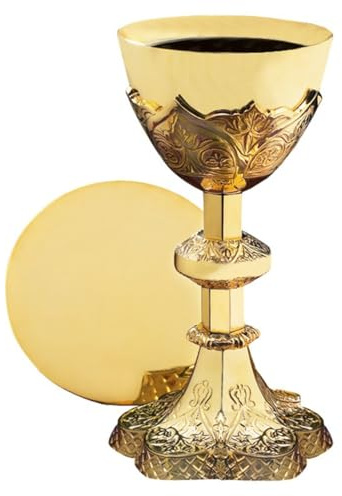 Vine Embossed Chalice and Paten Set