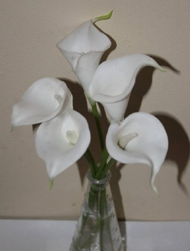 WHITE 5x real touch artificial flower calla lilies ideal for weddings / bouquet
