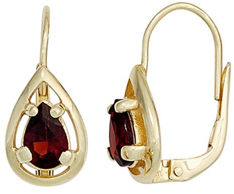 Jobo Damen-Ohrhänger aus 8 Karat 333 Gold mit Granat Tropfen