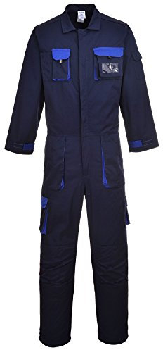 Portwest Buzo Bicolor Portwest Texo Contrast, Tamaño: M, Color: Marino, TX15NARM