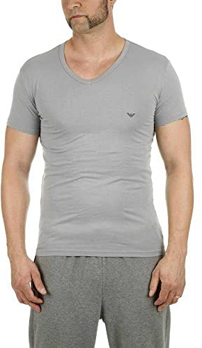 Emporio Armani T-Shirt für Herren, mit kurzen Ärmeln 111512 cc717 Gr. XL, Multicoloured - Mehrfarbig (GRIGIO/MARINE 13742)