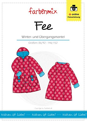 Farbenmix Fee Schnittmuster (Papierschnittmuster für die Größen 86/92-146/152), Mantel