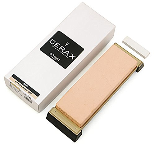 Pierre à Aiguiser Suehiro Céramique Cerax 6060 Grain 6000 Professionnelle, Fabriquée au Japon, Pierre Nagura Intégrée, Affuteur Couteau de Cuisine Polissage Tranchant Lames