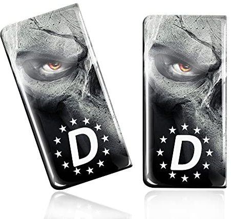 SkinoEu 2 x 3D Gel Silikon Nummernschild Kennzeichen JDM Aufkleber Stickers Tuning Auto Motorrad Schädel EU QS 11 Z*