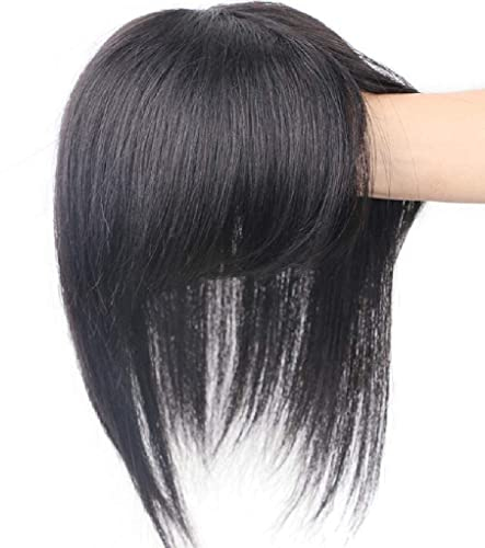 Haarteil aus menschlichem Haar, lockig, gewellt, natürlicher Look, Toupee, inklusive Ersatzklammer, unsichtbar, für Frauen mit dünner werdendem oder weißem Haar, 13 x 13 cm