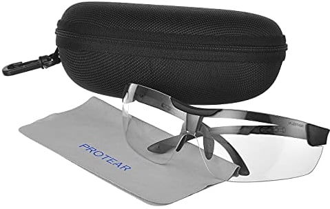 PROTEAR militares balísticos estándar seguridad tiro gafas con caso-UV 400 protección gafas protectoras con lente resistente a arañazos