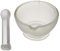 Mortier en verre sur pied et pilon de 60 mm