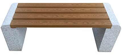 Dehner Gartenbank, ca. 120 x 45 x 35 cm, Granit/WPC, grau/braun