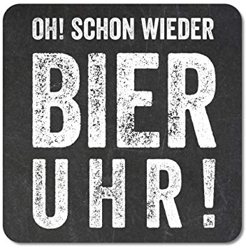 Interluxe leuchtender LED Glasuntersetzer OH Schon Wieder Bier Uhr! Deko für Geburtstag, Party, Feier, Gastgeschenk