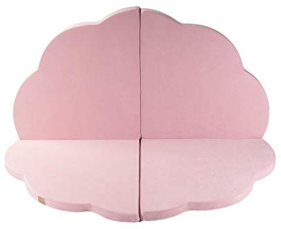 MEOWBABY Krabbelmatte Baby – 160x160cm Spielmatte Baby Faltbar – Weiche Baby Play Mat & Babymatte für sicheres Spielen – Bodenmatte Kinder, Velvet, Hellrosa