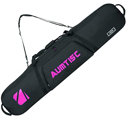AUMTISC Snowboardtaschen Boardtaschen Skitasche Skiausrüstung Snowboardaufbewahrung Snowboard-Reisetasche Gepolsterte Skitasche Skiausrüstung Skireisetasche Lange Skitasche Länge In Rot-155cm