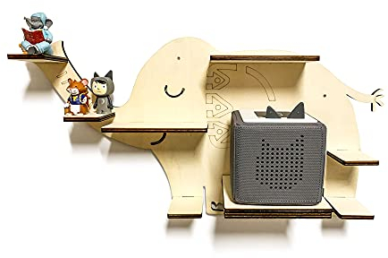 DIY Regal für die Musikbox Elefant passend für Toniebox Kinder Baby Zimmer zum selbst bemalen mit Wunschname tolles individuelles Geschenk Geburtstag