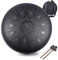 Steel Tongue Drum, WZTO Zungentrommel 13 Noten 12 Zoll Scheibentrommel Stahl Zunge Schlagzeuger Stahlzungen-Trommel Percussion Instrument Hand Pan Drum mit Trommelschlägeln und Tragetaschen(Schwarz)