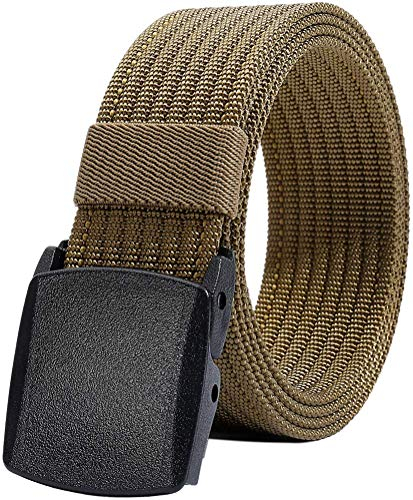 LionVII Herren Nylon Gürtel Tactical Military mit Kunststoffschnalle 130cm (Olivbraun)